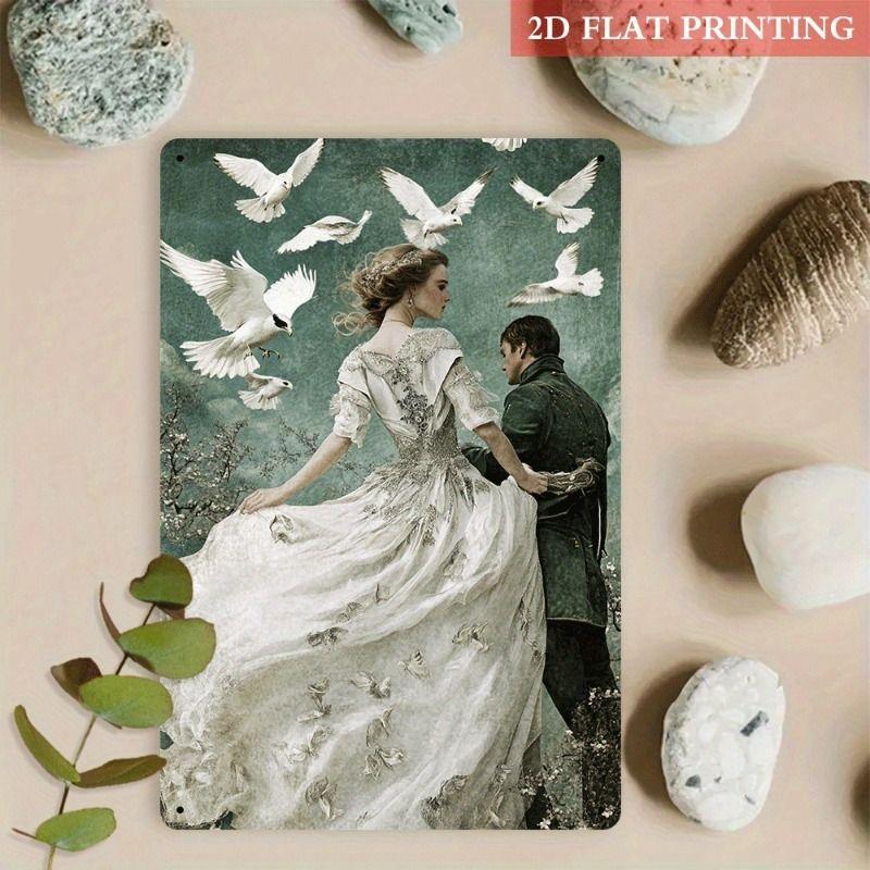 

Vintage Valentine s Day Metal Decorative Painting Gift for Couples Bedroom Living Room Cafe