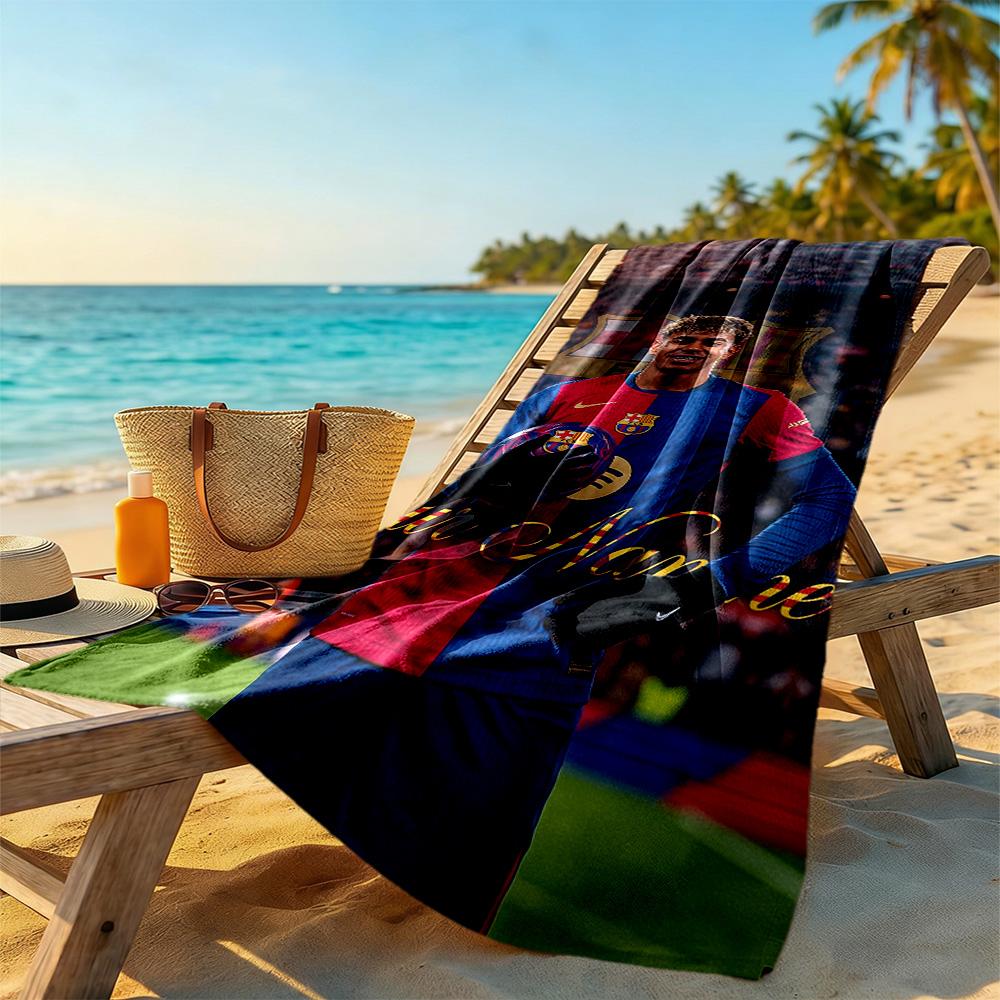 Lamin Yamal Personalized Text Beach Towel Soft Durable Quickdry