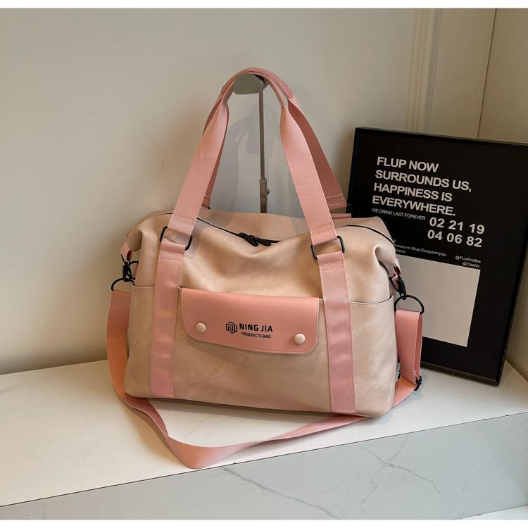 

Short-term Travel Bag for Women Large Capacity Business Travel Handbag Fashion Duffel Bag Crossbody Yoga Gym Bag average size розовый