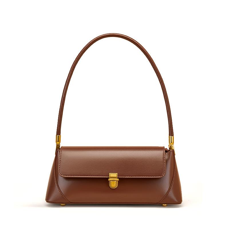 

Design Fashion Handbag Atmospheric Versatile Winter Shoulder Underarm Bag Leather Women S Bag темно-коричневого кольору