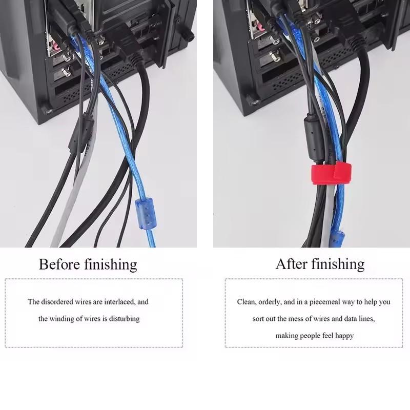 50/200 Pcs Releasable Cable Ties Colored Plastics Reusable Cable ties Nylon Loop Wrap Zip Bundle Ties T-type Cable Tie Wire