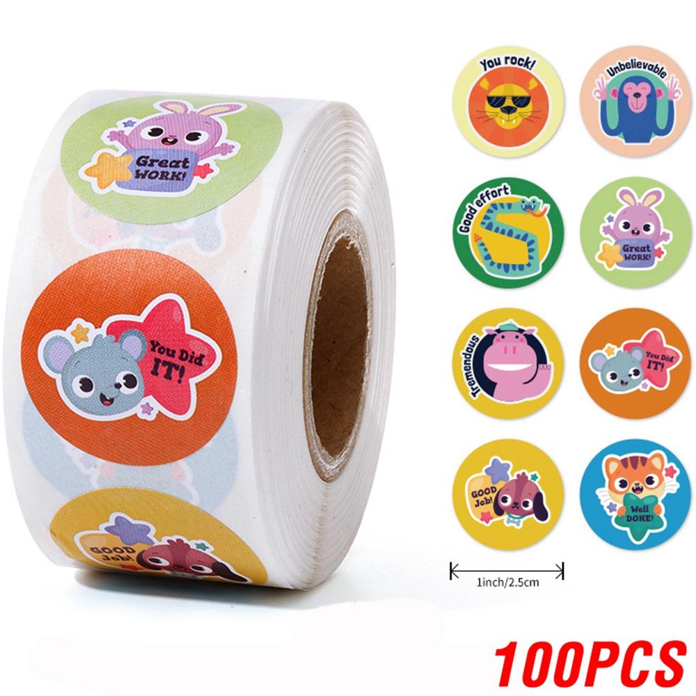 100-500pcs Teacher Reward Sticker Fun Motivation Animal Sticker For School Teacher Student Stationery Stickers