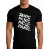 European Size Men's 100% Cotton Retro Panic Themed T-Shirt - Funny Suitable for - Casual Round Neck Short Sleeve Top with Panic Text, Machine Washable