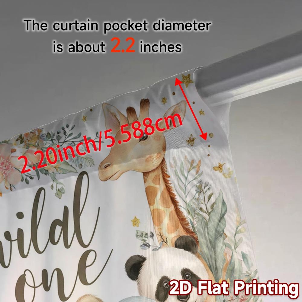 2pcs   2D FLAT PRINTING Curtains (Without Rod) Wild Safari Party Creative Modern Curtains Fabric Curtains Decorations For Home
