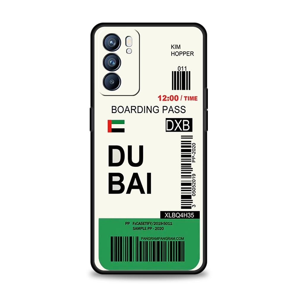 

World City Travel Ticket New York For Oppo Reno8 Reno7 Reno6 Pro A54 5G Find X6 X5 A53 A52 A9 A15 A95 A17 A16 A57 A31 Phone Case Reno6 Pro Plus 5G
