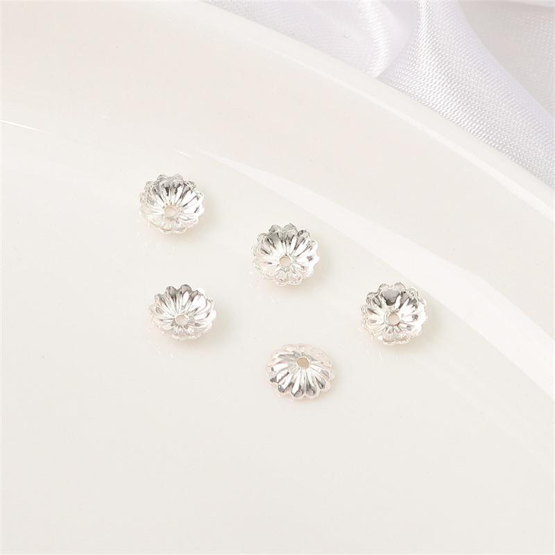 14K Gold Filled Flower Cap Bracelet DIY Jewelry Accessories with White Gold Beaded Spacers