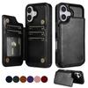 Carteira com Camada de Bloqueio RFID Protetora Antifurto Capa de Couro Magnética Para iPhone Air 17 Pro 17 Pro Max Bolsa de Cartão à Prova de Choque