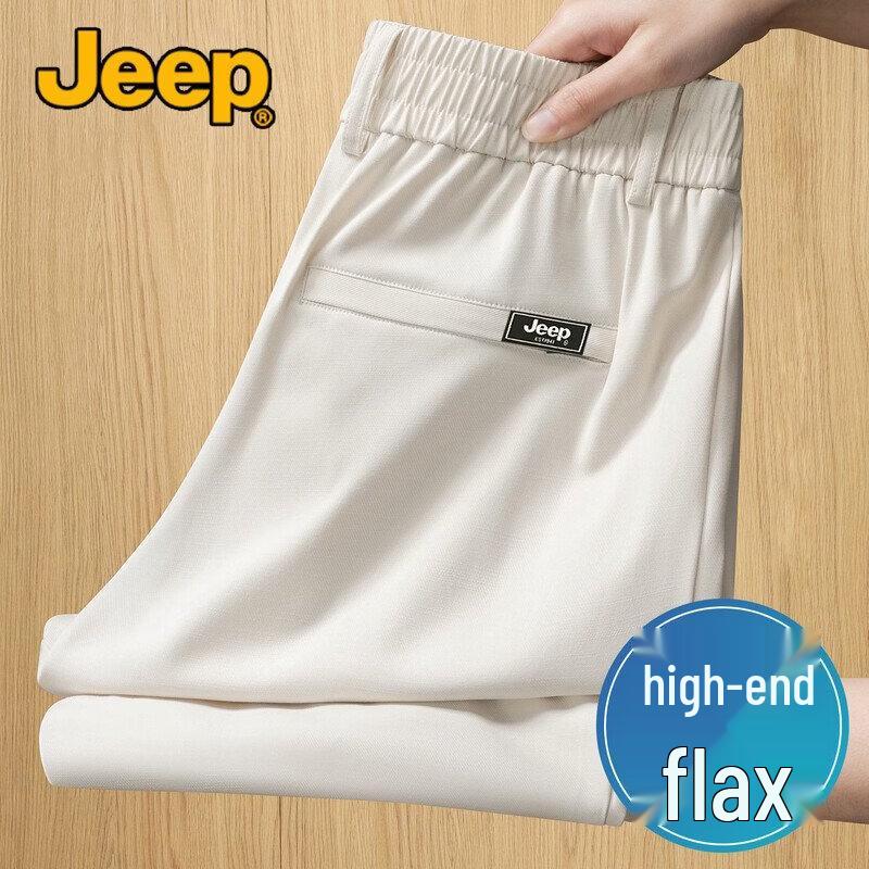 JEEP Men s Tencel Linen Casual Straight Pants L