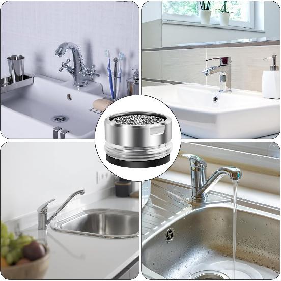 6Pack Of Replacement Aerators for Bathroom Faucets, 24mm High-Flow Attachments With Male Threads, Suitable for Kitchen and Bathroom Sink Faucets.