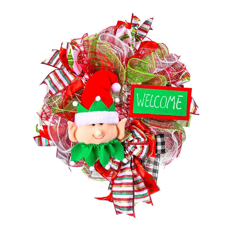 

Elf Lively Christmas Ribbon Wreath Eyecatching Decorative Wreath For Joyous Festive Gatherings