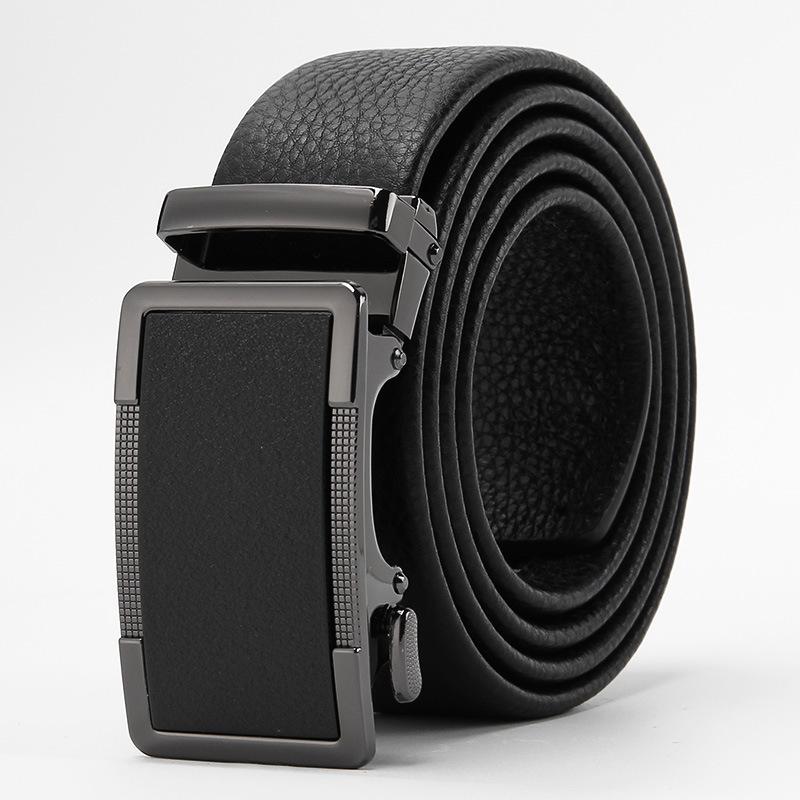 Frosted Automatic Buckle Edging Head Layer Cowhide Belt High End Business Casual Men's Trendy Belt