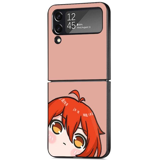 Hard PC Case for Samsung Galaxy Z Flip 4 Z Flip 3 5G ZFlip ZFlip3 zflip ZFlip4 Flip4 Hard PC Cases Cute Genshin Impact Coque
