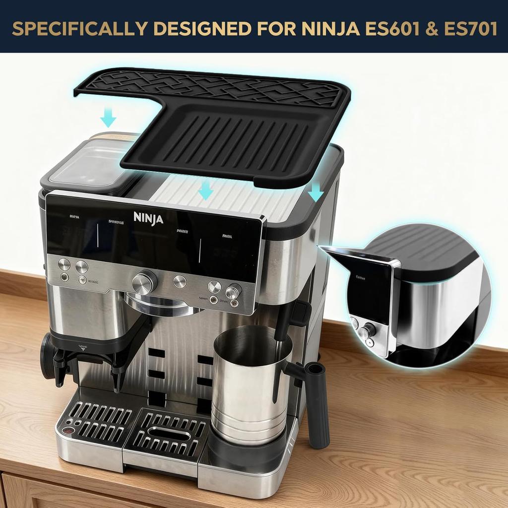 Top Mat for Ninja Luxe Espresso Coffee Machine ES601 & ES701, Food-Grade Silicone Heat-Resistant, Shields Top Surface from Scratches Ninja Luxe Cafe