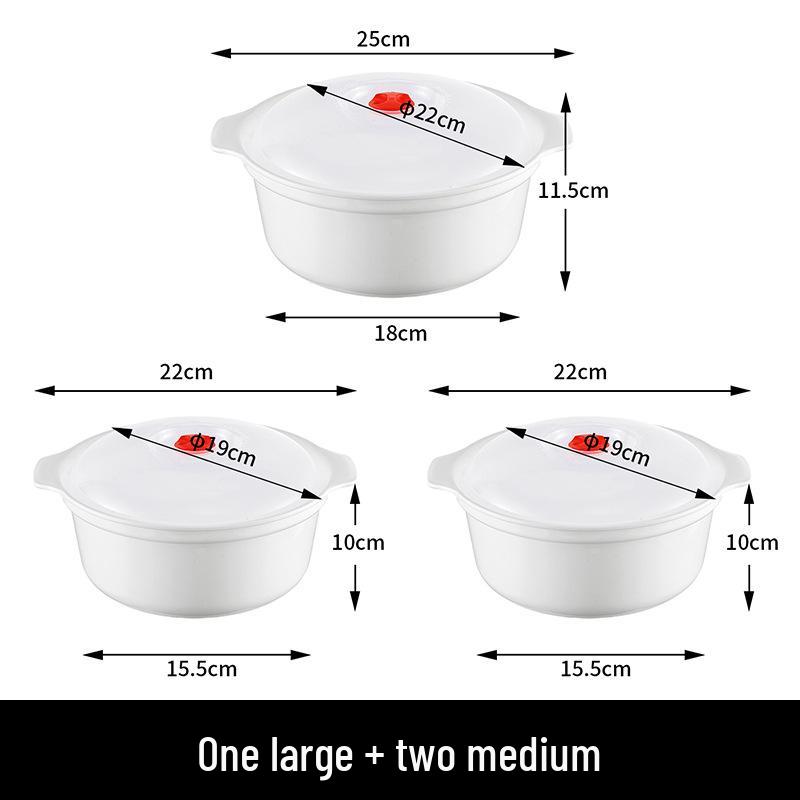 Round High-Temperature Resistant Microwave Lunch Bowl with Lid