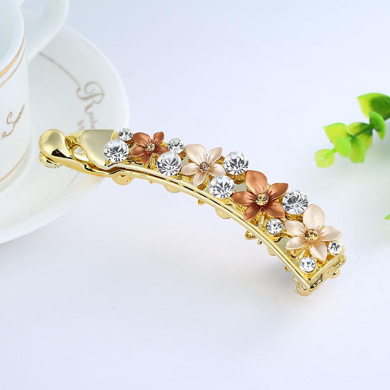 Banana Clip, Large Hair Volume, High-End Hairpin For Headgear, Female Flower Vertical Clip, 10 Cm Rhinestone, Banana Clip, Hair Accessories.