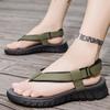 Fashion Men's Summer Matching Elastic Band Two Wear Sandals Light Breathable Flat Heel Wear-resistant Beach Outdoor Anti-skidding Water