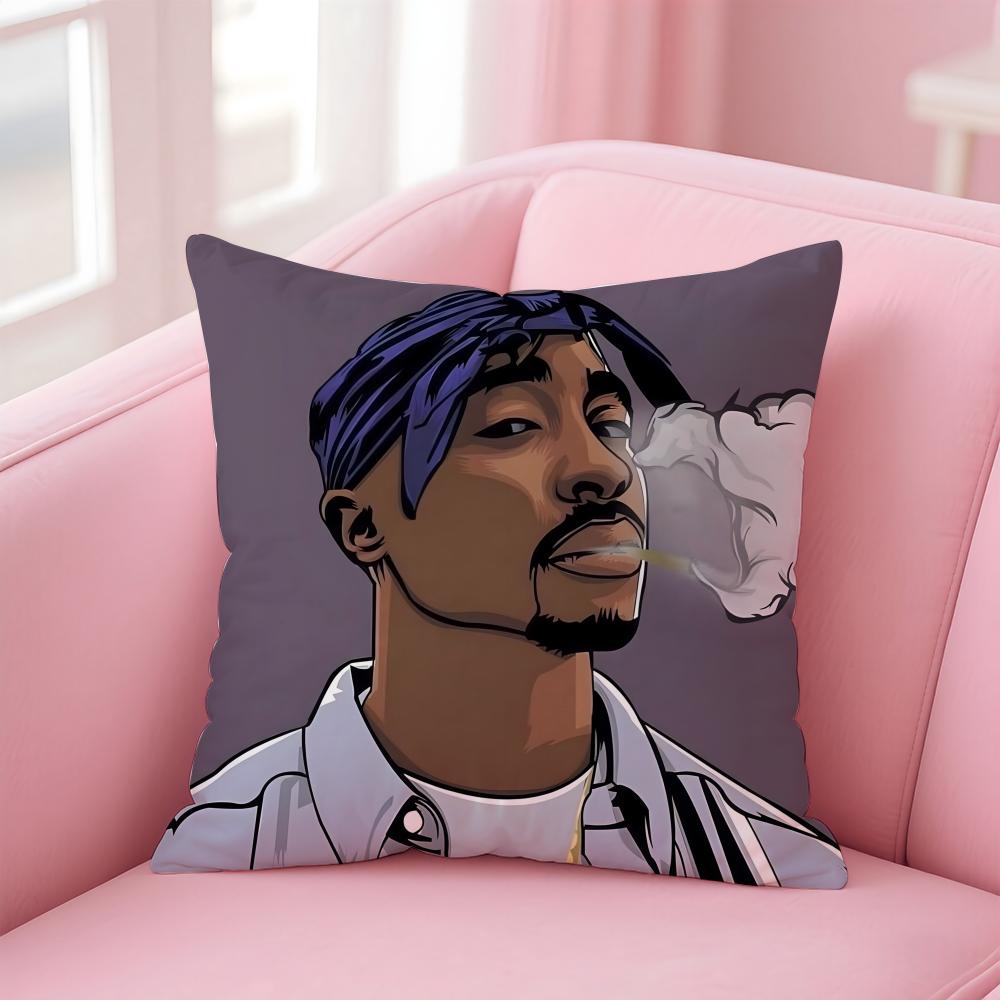 Legendärer HipHop Amerikanischer Rapper TTupac SShakur Kissenbezug Kissenhülle Weicher Hautfreundlicher Stoff Verdeckter Reißverschluss