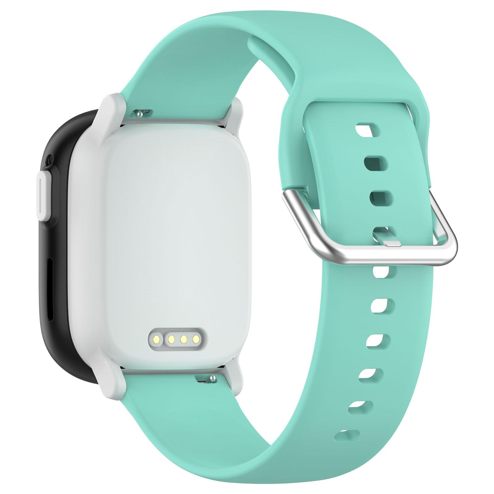 

For Xplora X6 Play Silicone Sport Bands 20mm Replacement Watch Strap with Silver Buckle,Size: S Teal Green