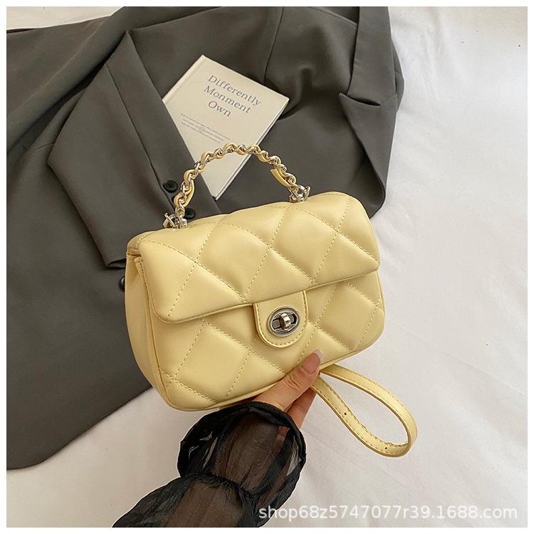 Fashion Lingge Handheld Small Bag Women's 2025 New High-end and Versatile Small Square Bag Niche One-shoulder Crossbody Bag Trend