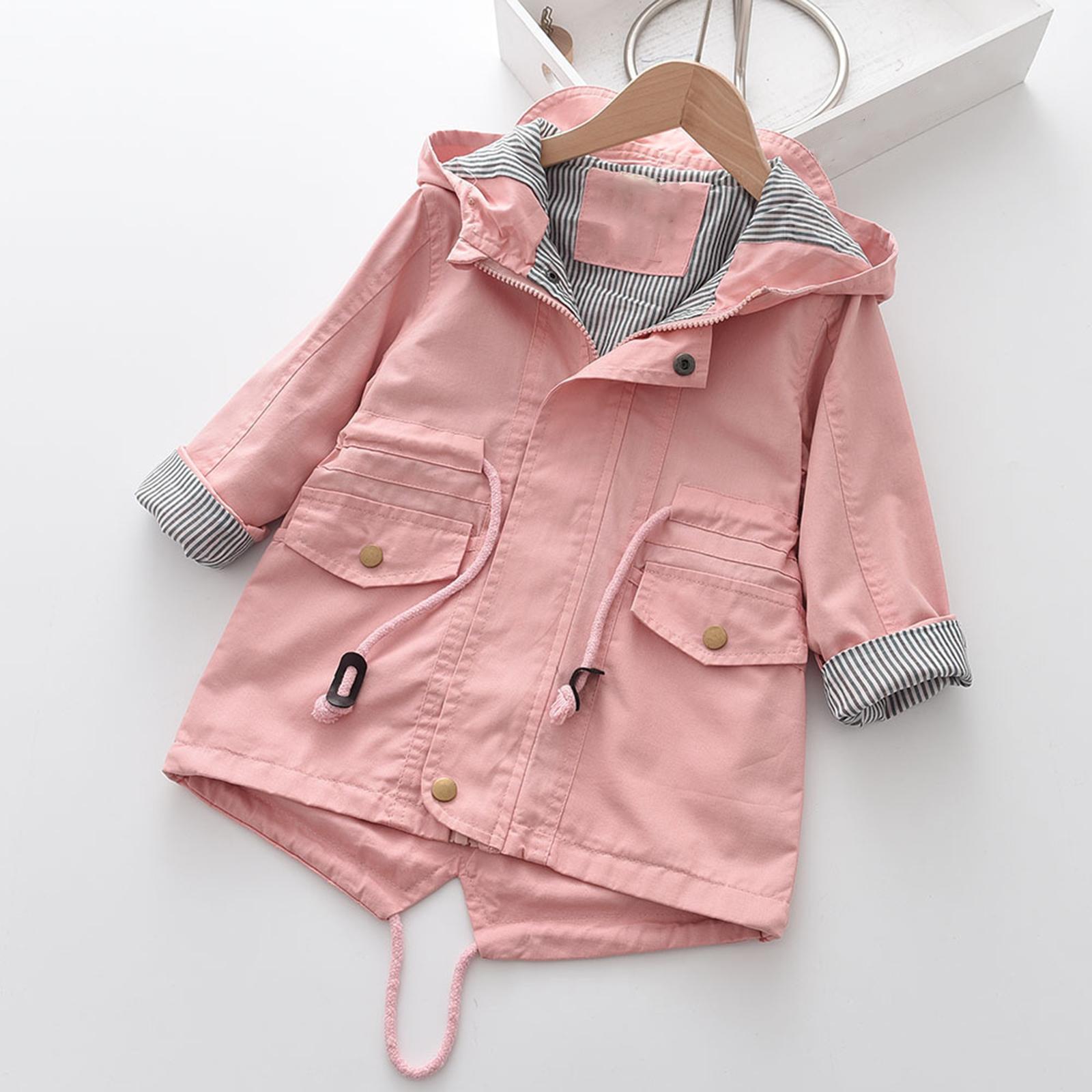 

Детские однотонные куртки-пальто для девочек и мальчиков 140 розовый