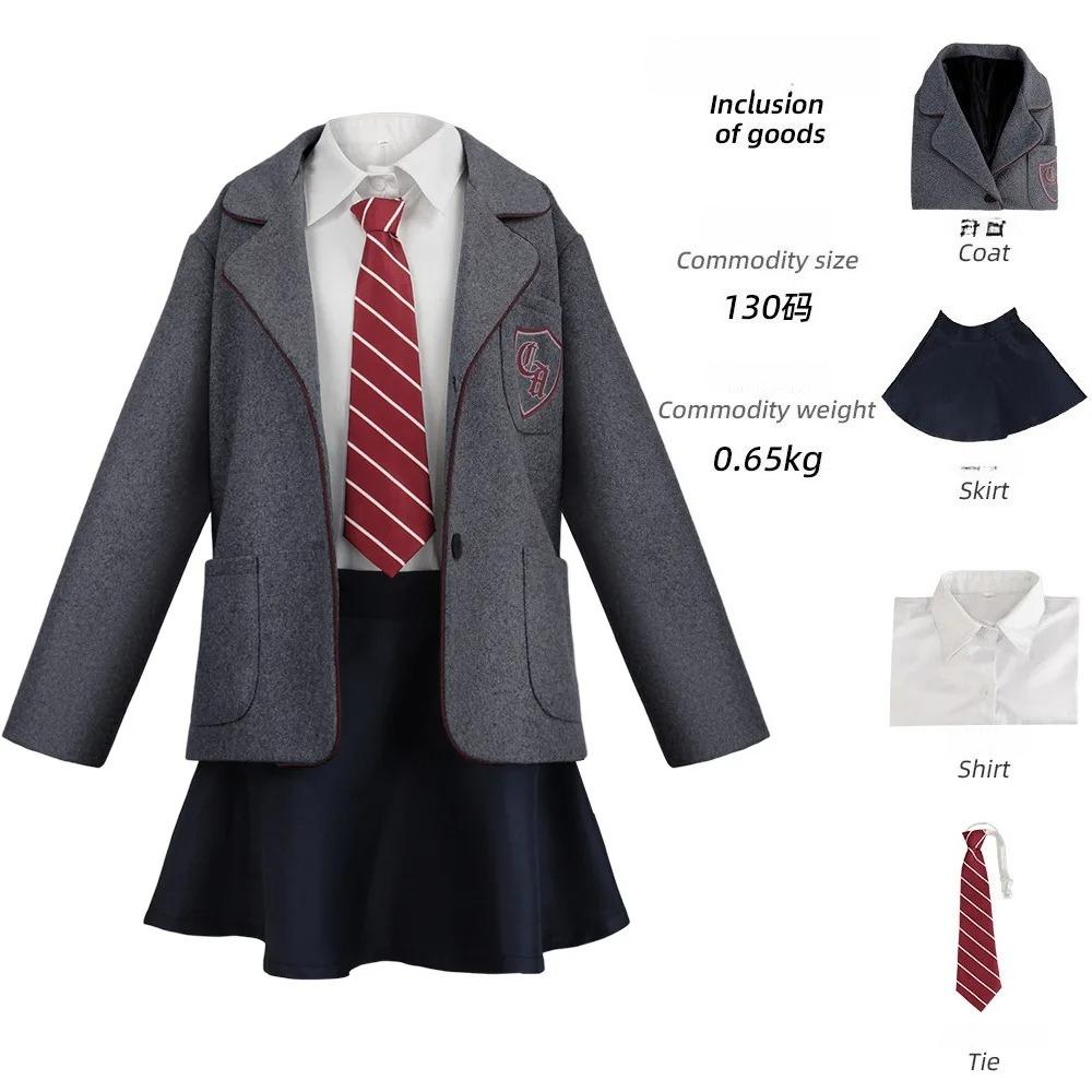 Film Matilda Cosplay-Kostüm für Mädchen, Schuluniform, Mantel, Rock, Roald Dahls Matilda das Musical, Halloween-Cosplay-Outfit für Kinder