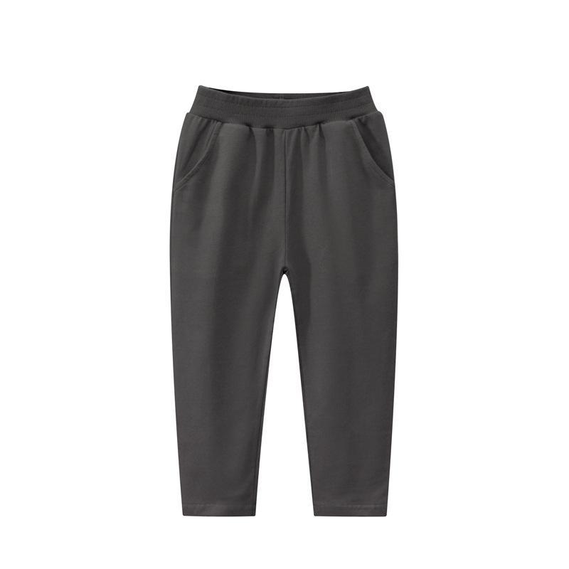 

27kids Детские осенние спортивные брюки: Хлопок Прямой Однотонный 140cm темно-серого