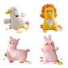 Soft Plush Stuffed Animal Teething Toy for Babies with Cracker Paper Teether and Texture Designs for Newborns Comfort