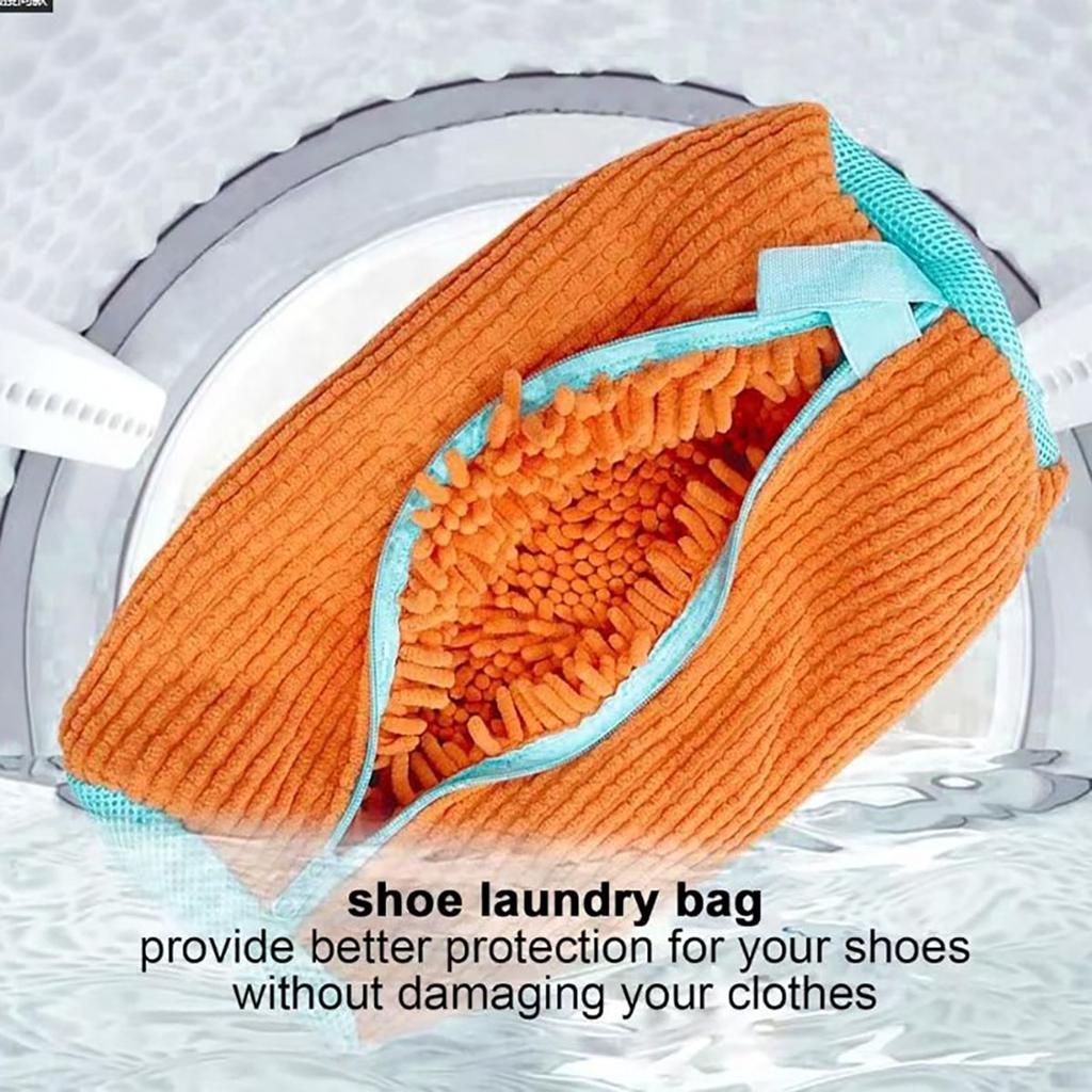 Vaskepose Polstret Netttøy Sko Protector Fluffy fiber Polyester Vaskesko Maskinvennlig Vaskepose Tørkeposer