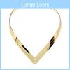 Fashionable V Shaped Women Metal Collar Necklace For Gift Giving