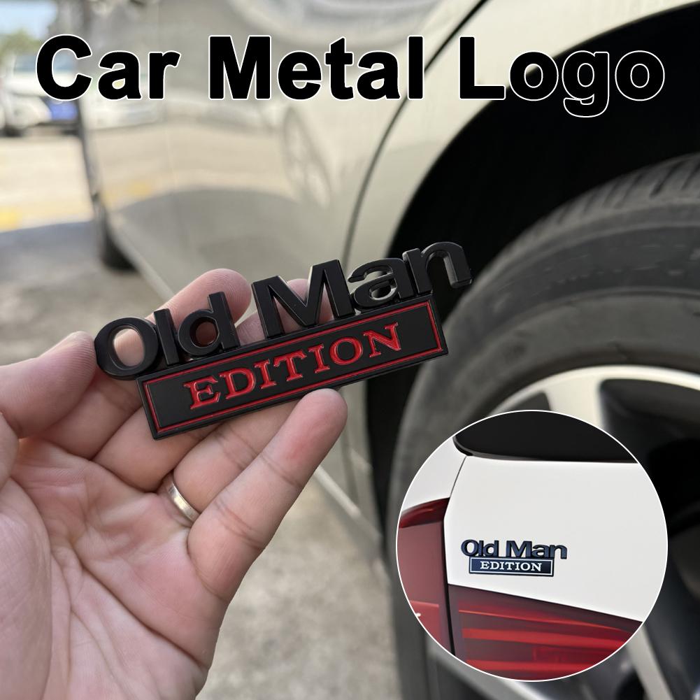 Old Man Edition Metal Emblem Badge Sticker Decal Universal Vehicle, SUV, Motorcycle for Car Truck Fits Fender or Rear Tailgate