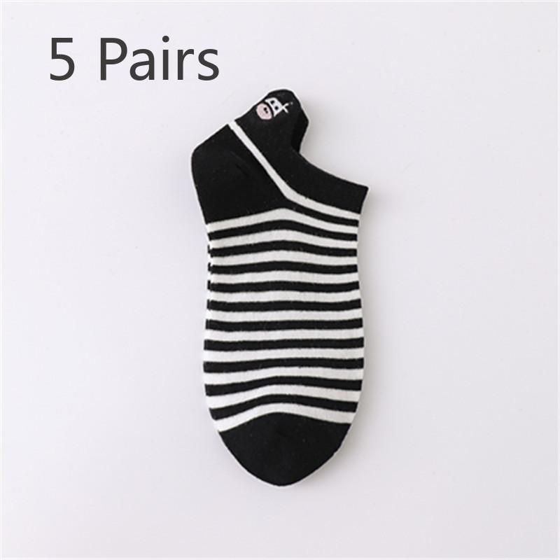 

5 пар женских коротких носков-лодочек с вышитыми точками и неглубокой горловиной на весну и лето 5 Pairs