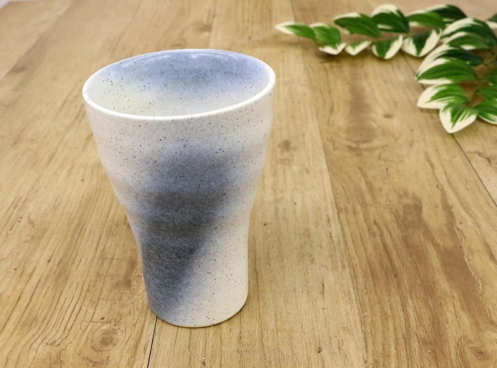 Castle Enterprise Mino Ware Japanese Cafe Series [Large Shochu Cup] White Colored Ink Blown, Set of 10