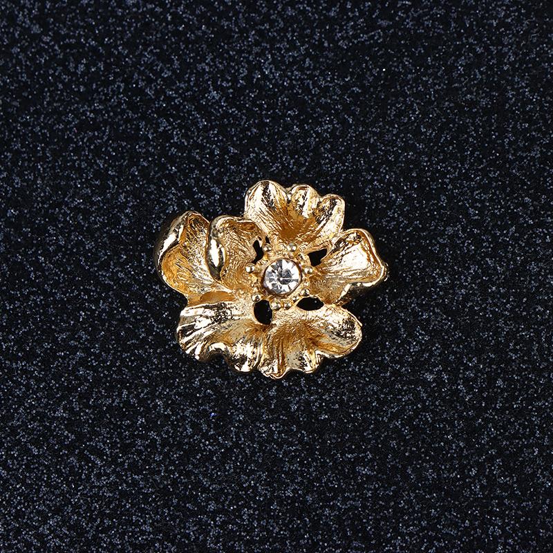 10Pcs Alloy Rhinestone Flower For Diy Jewelry Handmade Craft Making For Hairpin Clothing Bag Decor Accessories