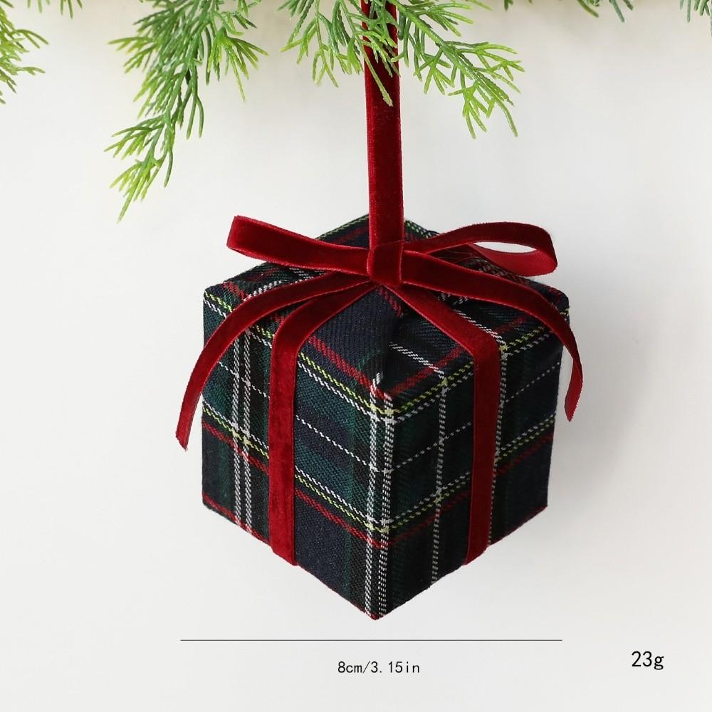 Plaid Pattern Christmas Tree Ornament Hanging Hanging Christmas Ornament Holiday Scene Decor