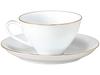 Okura Art Pottery Gold Line (Coupe Shape) Cup & Saucer, Coffee/Tea, Approx. 210cc, Made In Japan, 30C/1001