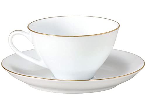 Okura Art Pottery Gold Line (Coupe Shape) Cup & Saucer, Coffee/Tea, Approx. 210cc, Made In Japan, 30C/1001