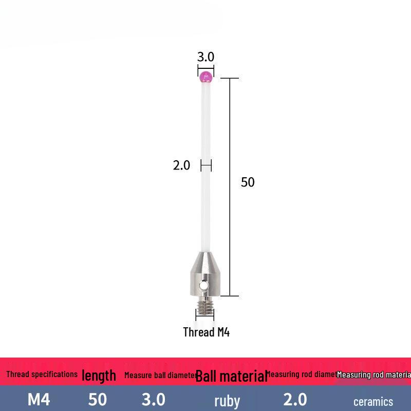 M4 Ceramic Rod Touch Probe - Jewel A-5000-3709/372