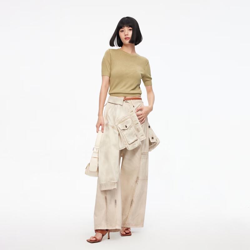 ONLY Women's Ribbed Short Sleeve Knit Top