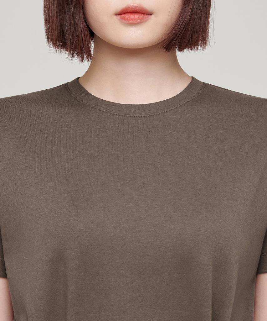 MUSINSA STANDARD WOMAN Women'S Basic Crew Neck T-Shirt [Toffee Brown]