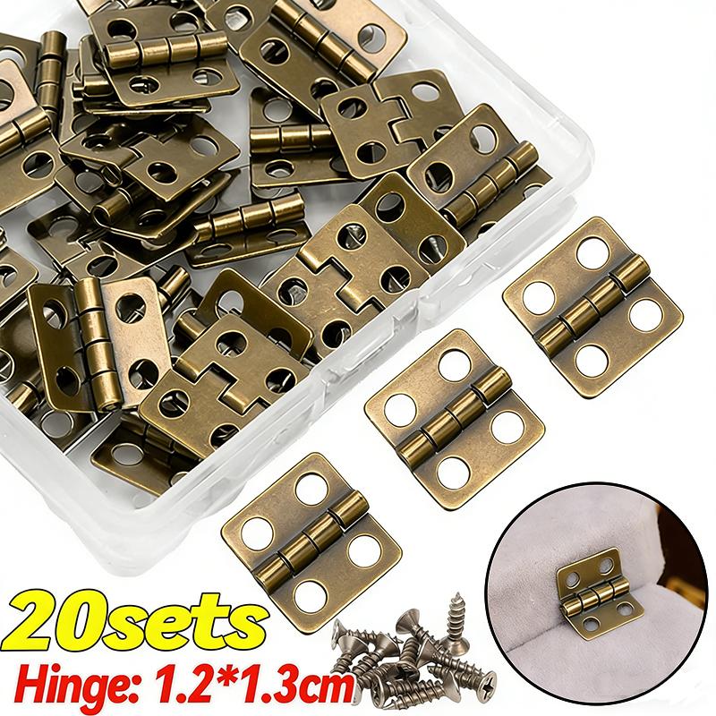 Mini Dollhouse Hinges 180 Degree Folding Hinge DIY Craft Wooden Jewelry Box Miniature Furniture Cabinet Closet Hinges with Screw
