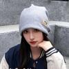 Coldproof Plush Beanies Hats Thickened Letter Pullover Hats Fashion Fleece Knit Beanies  Autumn