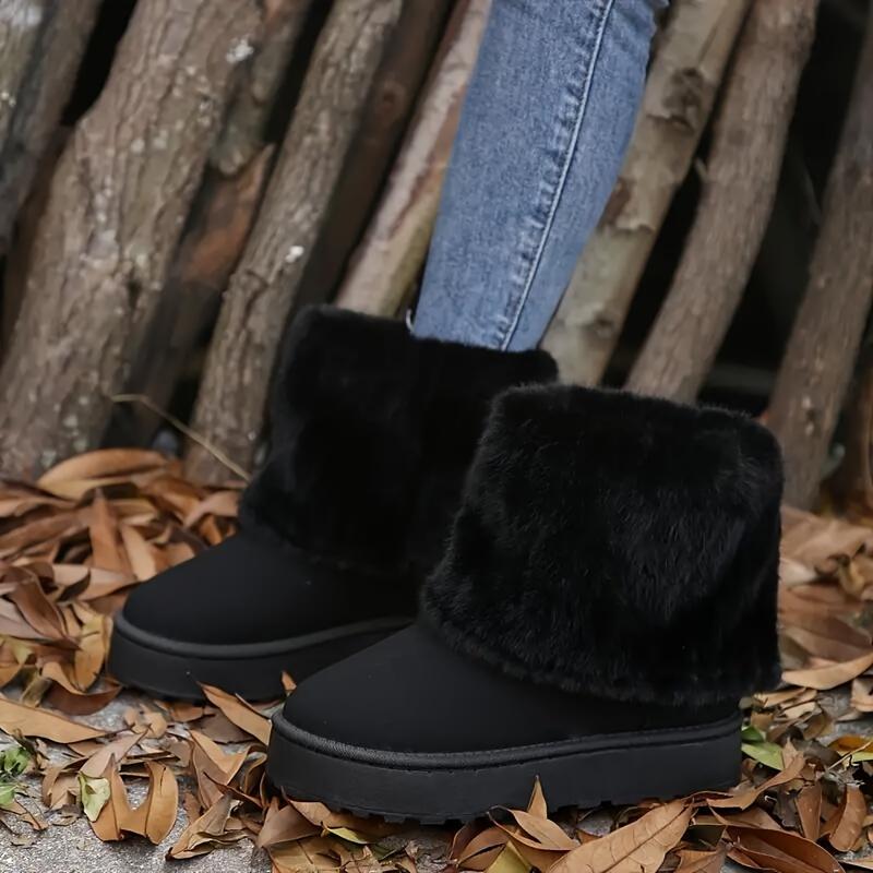 Women'S Winter Snow Boots with Thickened Lining, Ankle Boots That Are Warm and Comfortable.