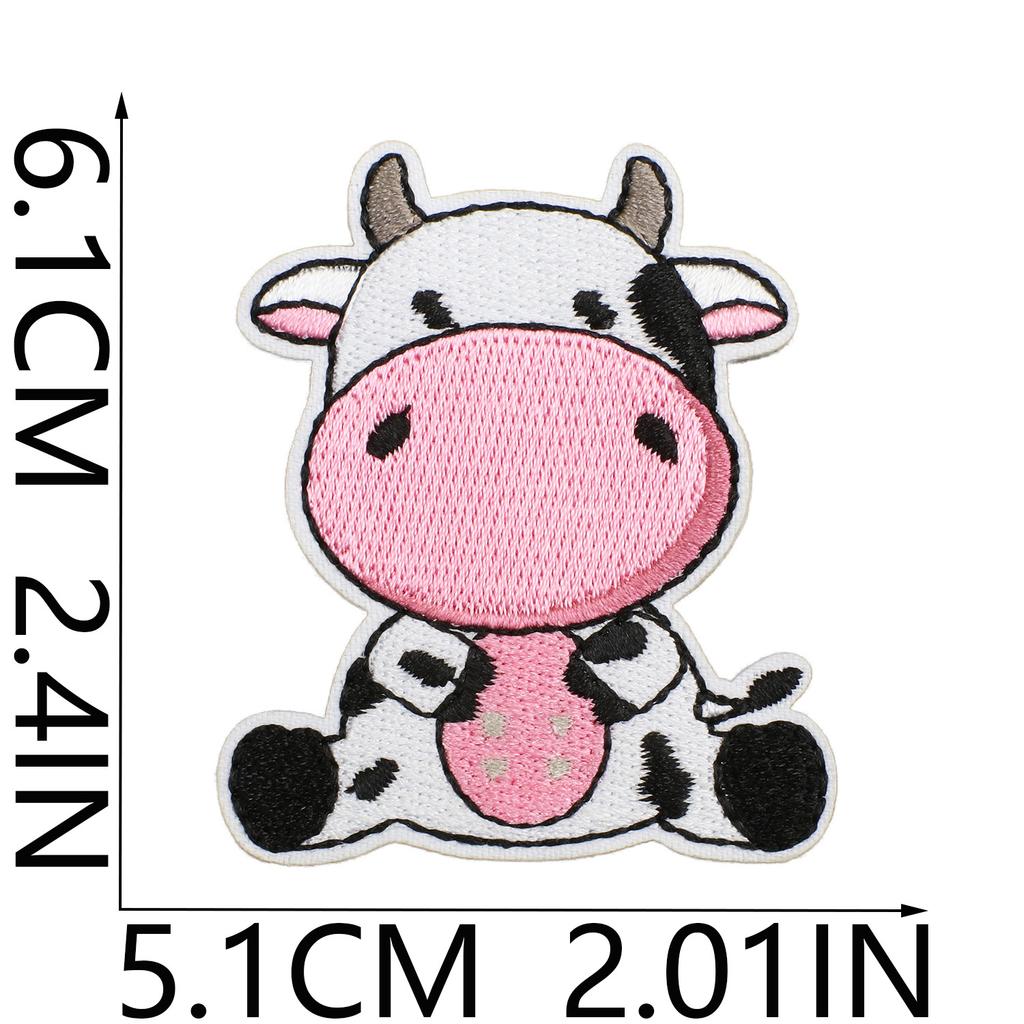 Human Second Mother Cow Embroidery Cloth Sticker Energy Origin Cow Patch Sticker Computer Embroidery Chapter Boy Clothing