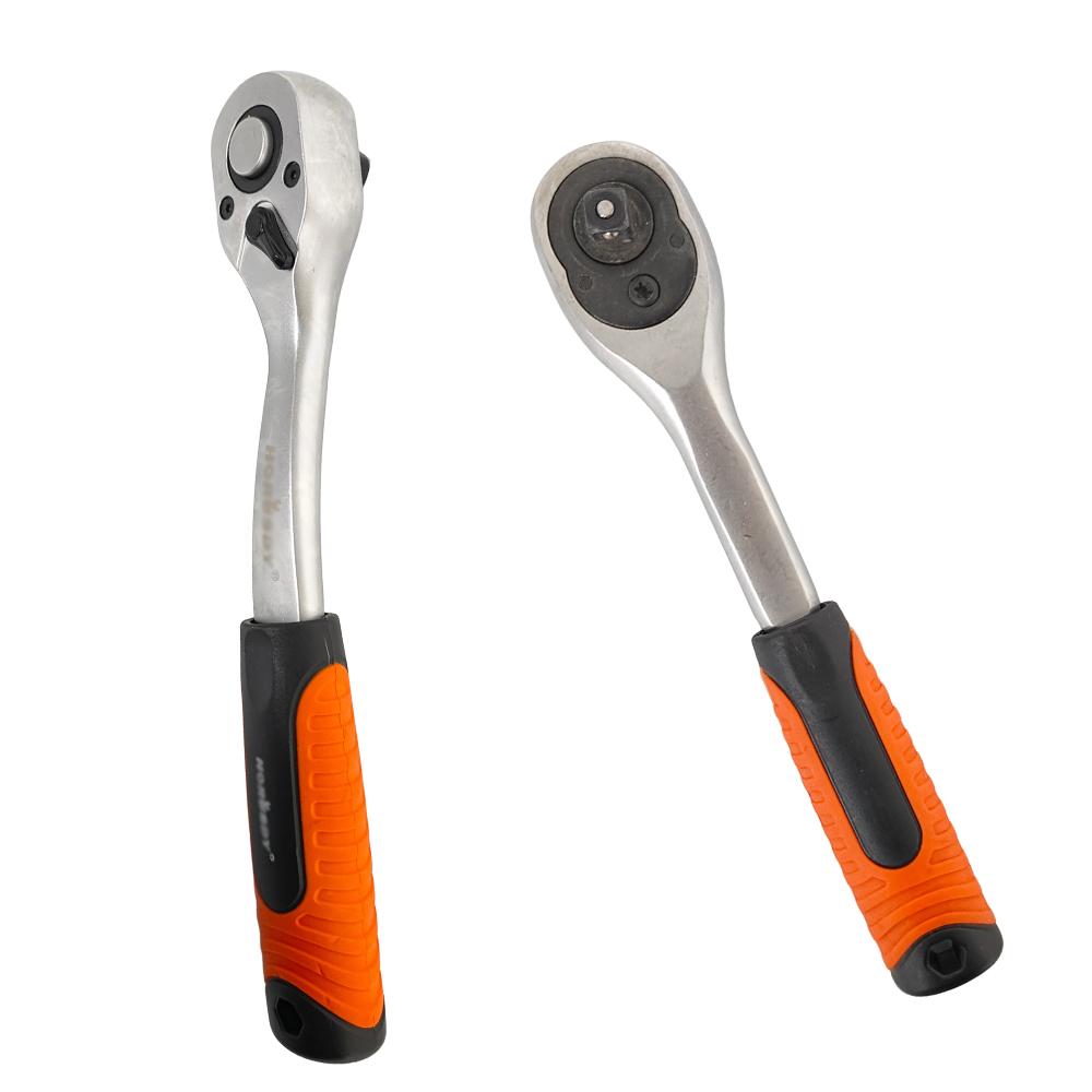 Customizable 72 Teeth Curved Ratchet Handle Wrench Quick Release Socket Ratchet Spanner in Carbon Steel OEM Support (orange,1/4 wrench&Natural&Wrench) оранжевый