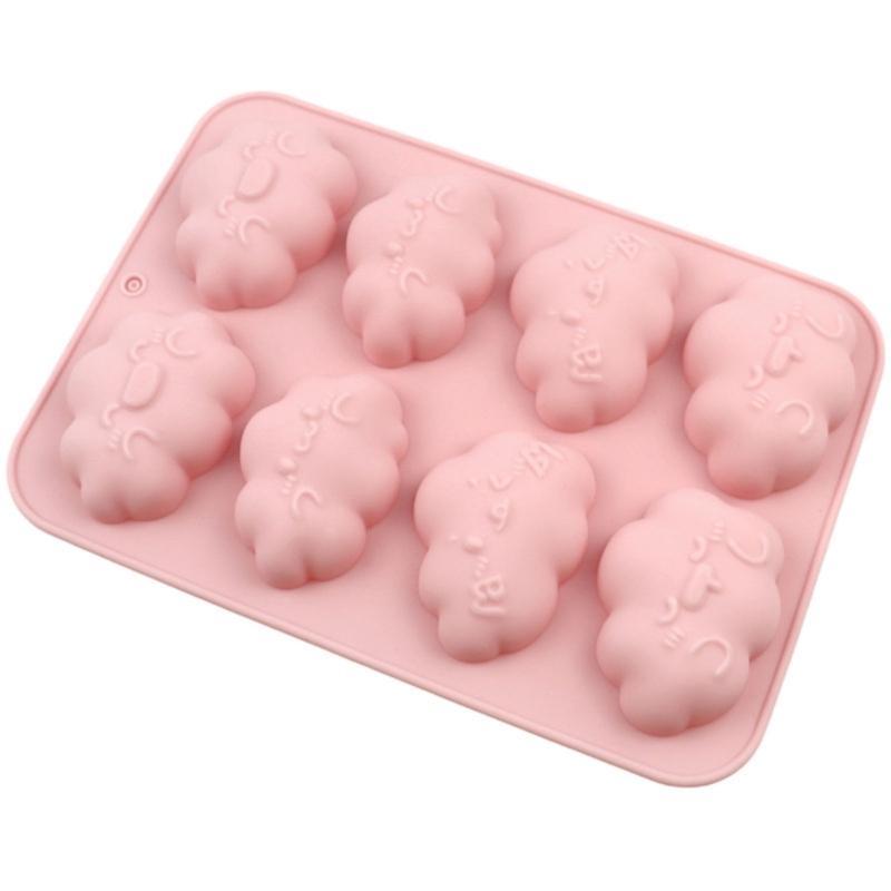 Multifunctional Silicone Truffles Molds Multipurpose Silicone Cartoon Cloud Baking Molds 8 Sections Baking Tray for Sweet Treat