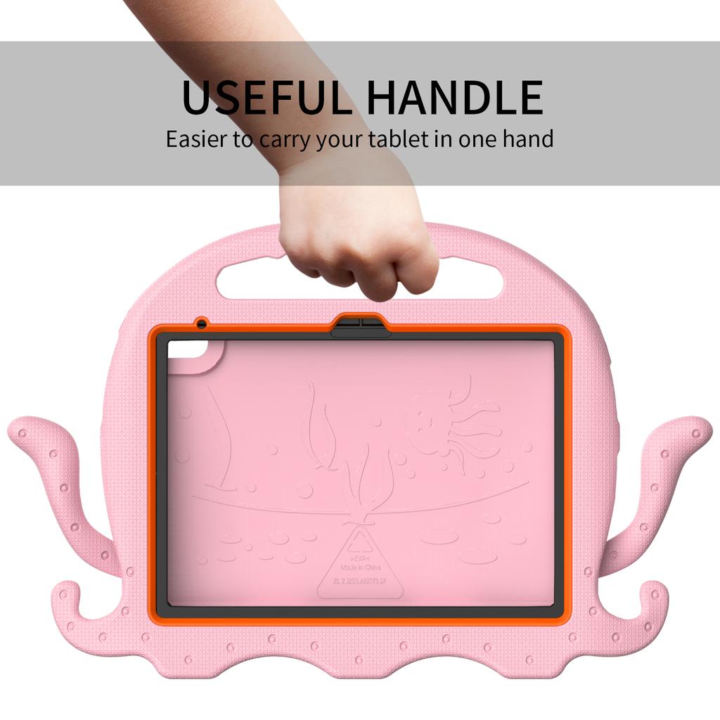 Für iPad (2025)/10.9 (2022)/Air 11 (2025)/(2024) EVA Hülle Cartoon Krake Handgriff Tablet Hülle mit Schultergurt