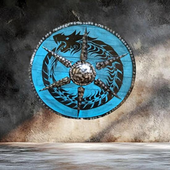 60.96 Cm Wooden Battleworn Viking Shield Warrior Shield Ancient War Round Shield Best Gift Decorative