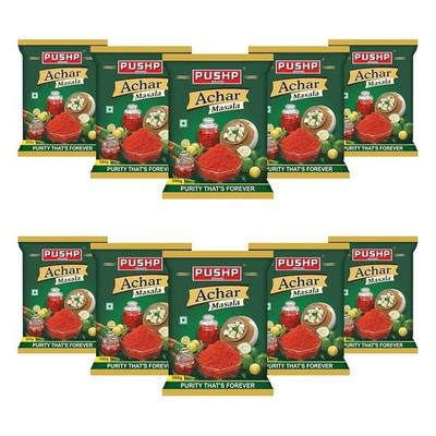 Pushp Brand Achar Masala Pouch (Pack of 10, 200gm Each, Pack)