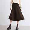 Betu Women's Winter Knitted Pleated Midi Skirt 2410T77