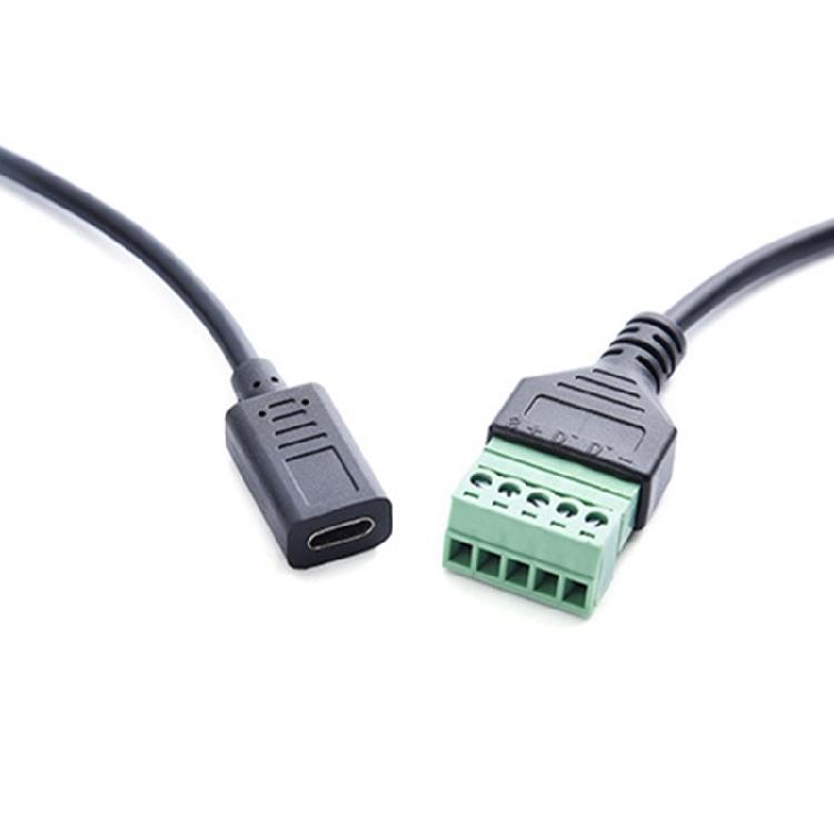 PVC Cable Type C USB Female To 5 Pin Screw Terminal Cable for Smooth  Integration with Various 5V Electronic Devices